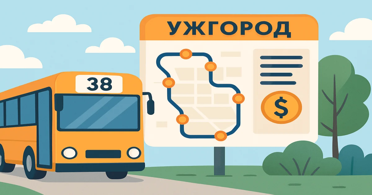 Автобус №38 Ужгород: схема руху, графік курсування і ціна квитка
