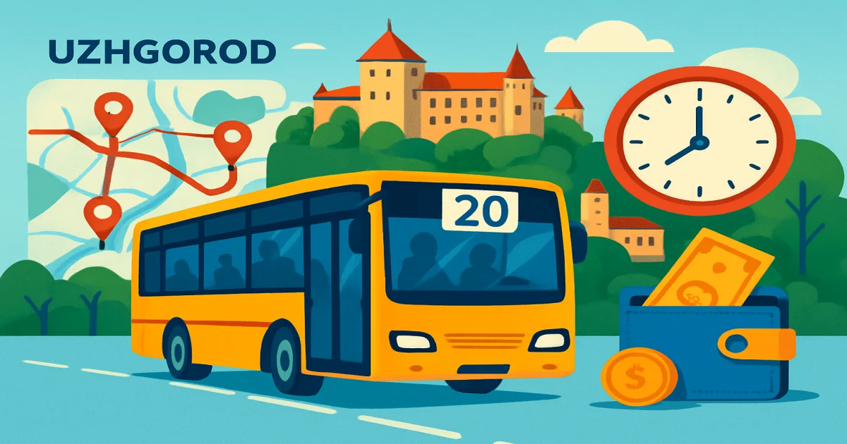 Маршрут автобуса №20 в Ужгороді: куди їде, коли ходить і скільки коштує