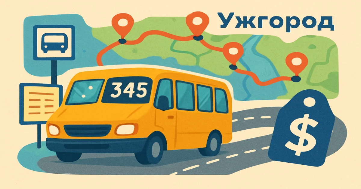 Маршрутка №345 Ужгород: маршрут, розклад курсування та тариф