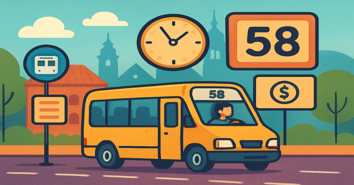 Маршрутка №58 в Ужгороді: зупинки, час руху і вартість